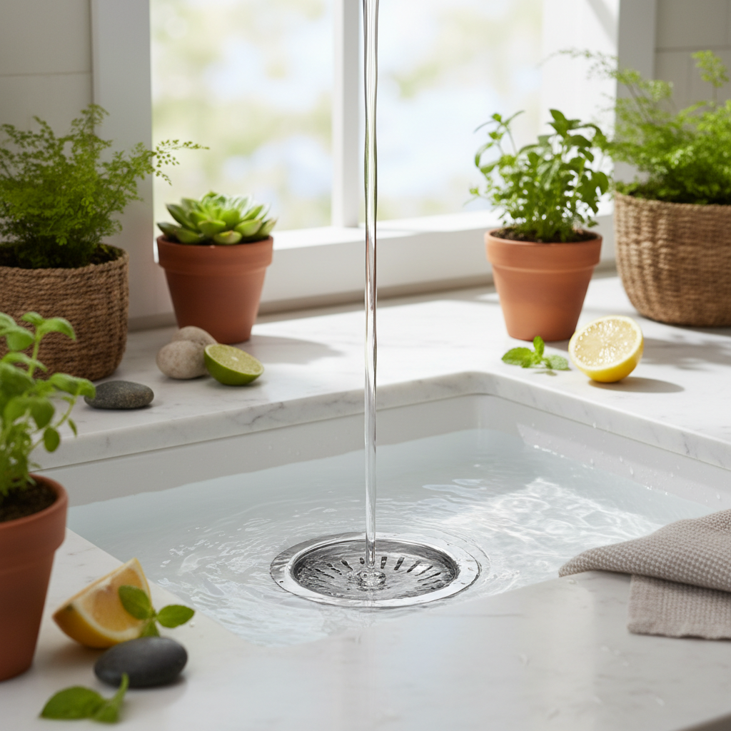 Clean drain with fresh water